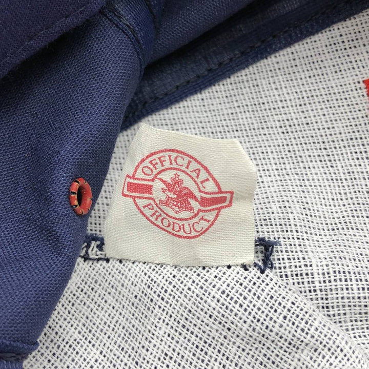 90'S Budweiser Two-Tone Advertising Baseball Cap, Made in USA, One Size Fits All, Vintage unclear red type Vintage Second Hand