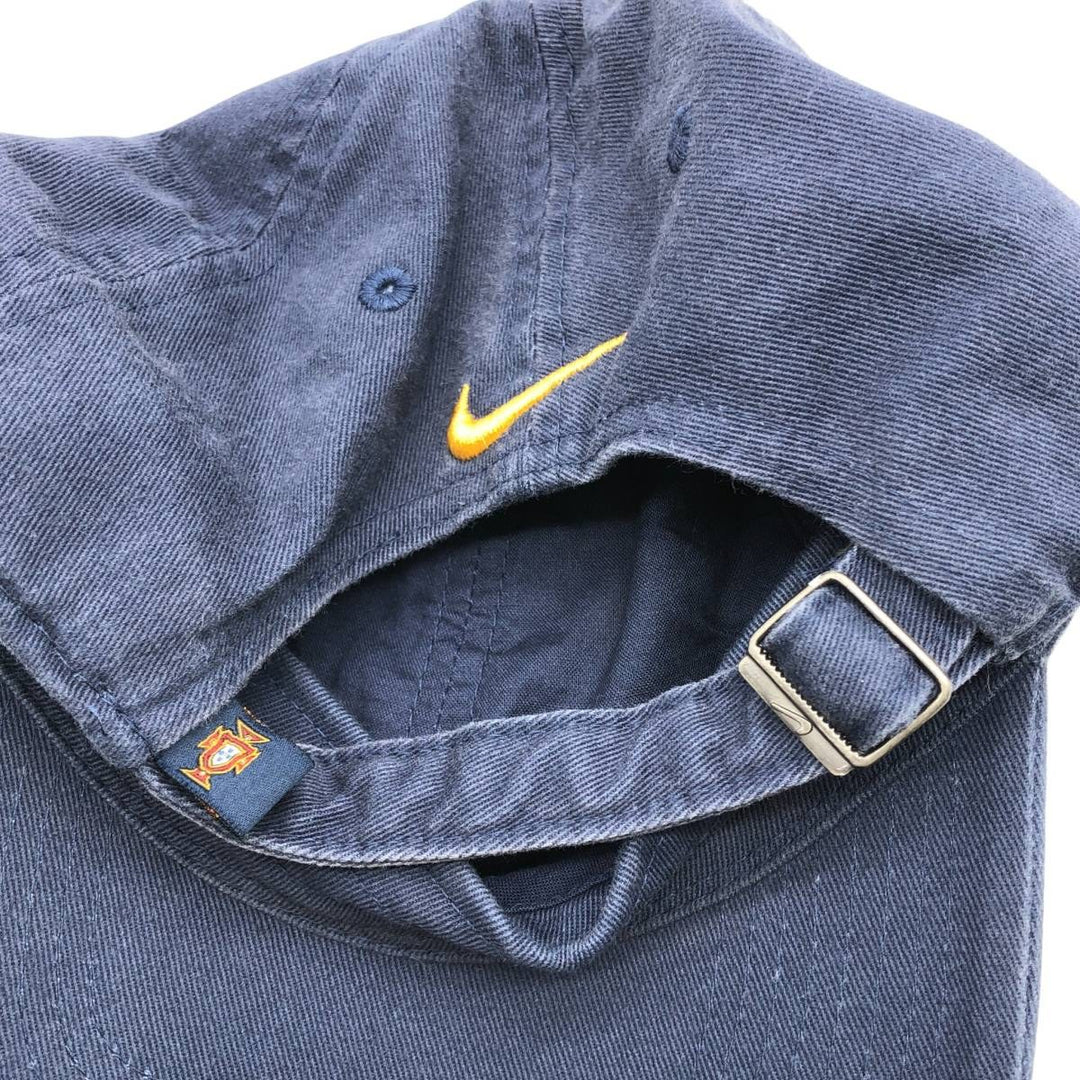 2000'S Nike Team Portugal Baseball Cap, 6-Panel, One Size Fits Most cotton navy blue type Vintage Second Hand