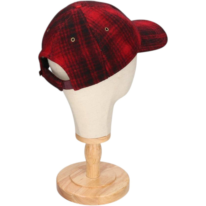 WOOLRICH Check Pattern Wool 6-Panel Cap, One Size Fits Most wool red type Vintage Second Hand