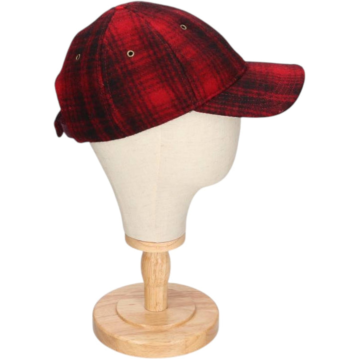 WOOLRICH Check Pattern Wool 6-Panel Cap, One Size Fits Most wool red type Vintage Second Hand