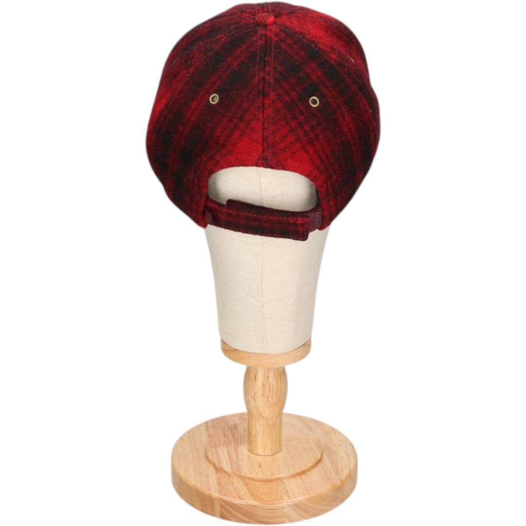 WOOLRICH Check Pattern Wool 6-Panel Cap, One Size Fits Most wool red type Vintage Second Hand