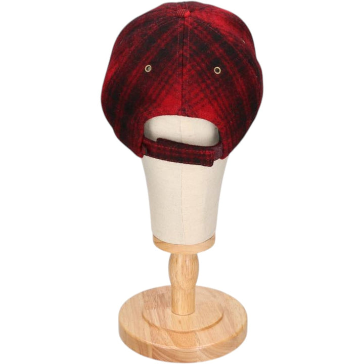 WOOLRICH Check Pattern Wool 6-Panel Cap, One Size Fits Most wool red type Vintage Second Hand