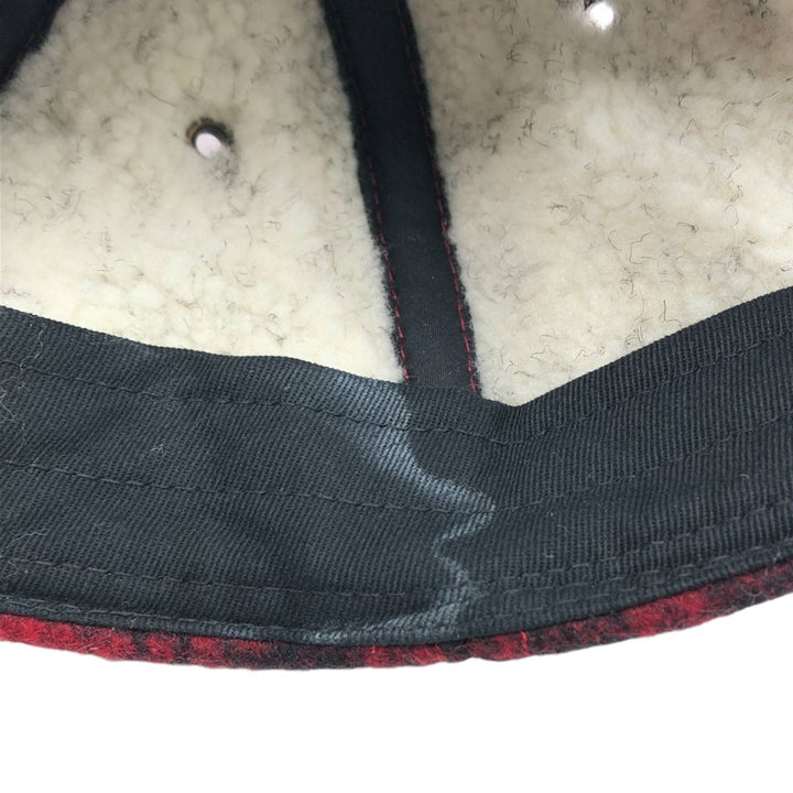 WOOLRICH Check Pattern Wool 6-Panel Cap, One Size Fits Most wool red type Vintage Second Hand