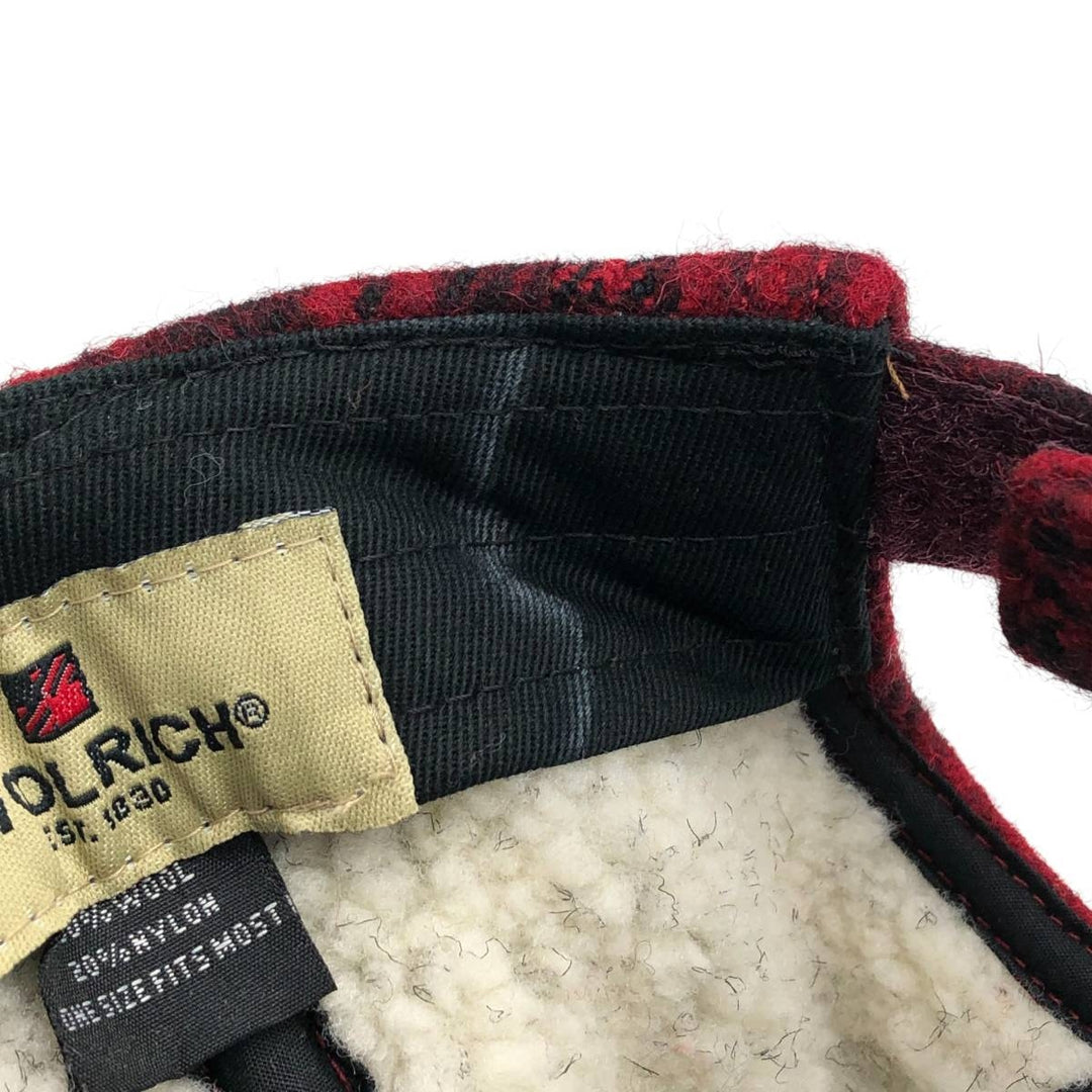 WOOLRICH Check Pattern Wool 6-Panel Cap, One Size Fits Most wool red type Vintage Second Hand