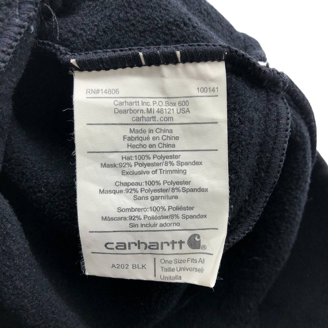 Carhartt Face Mask, Fleece Knit Hat, Beanie, One Size Fits Most polyester black type Vintage Second Hand