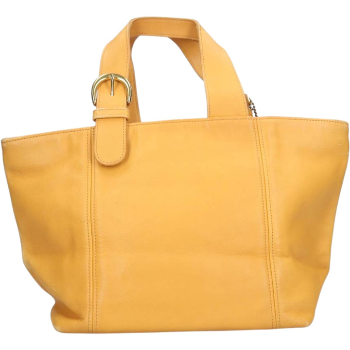 Vintage 1980'S Coach Old Coach handbag, made in the USA. genuine leather yellow type Vintage Second Hand