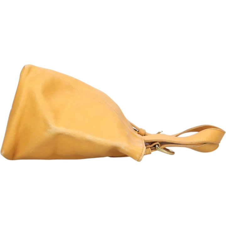 Vintage 1980'S Coach Old Coach handbag, made in the USA. genuine leather yellow type Vintage Second Hand