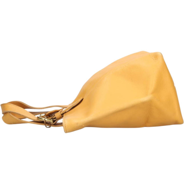 Vintage 1980'S Coach Old Coach handbag, made in the USA. genuine leather yellow type Vintage Second Hand