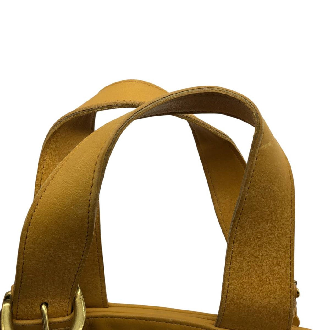 Vintage 1980'S Coach Old Coach handbag, made in the USA. genuine leather yellow type Vintage Second Hand
