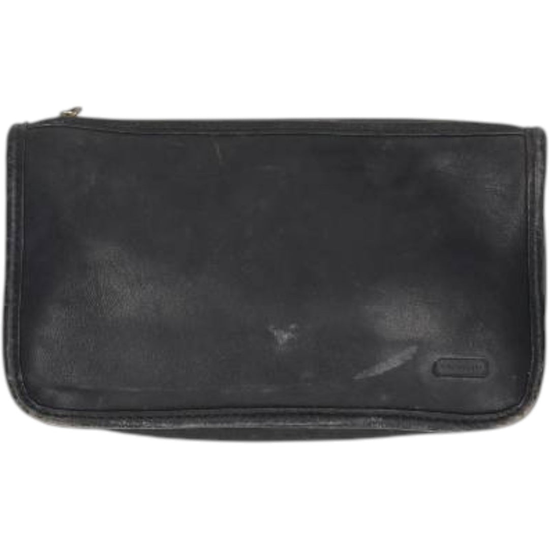 90'S Coach OLD COACH Vintage clutch bag genuine leather black type Vintage Second Hand