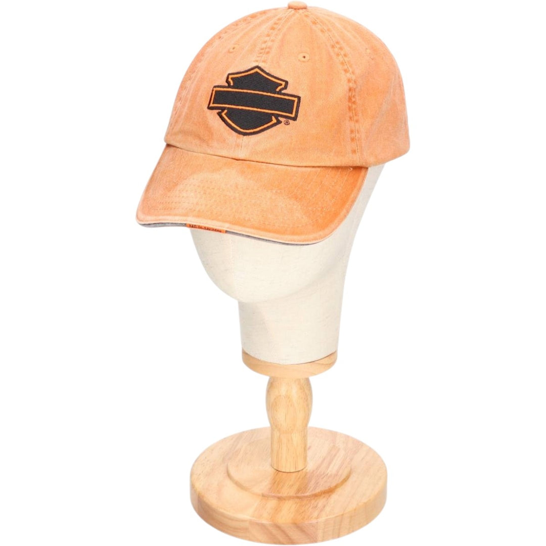 00'S Harley-Davidson Advertising Baseball Cap 6-Panel Cap One Size Fits Most cotton orange type Vintage Second Hand