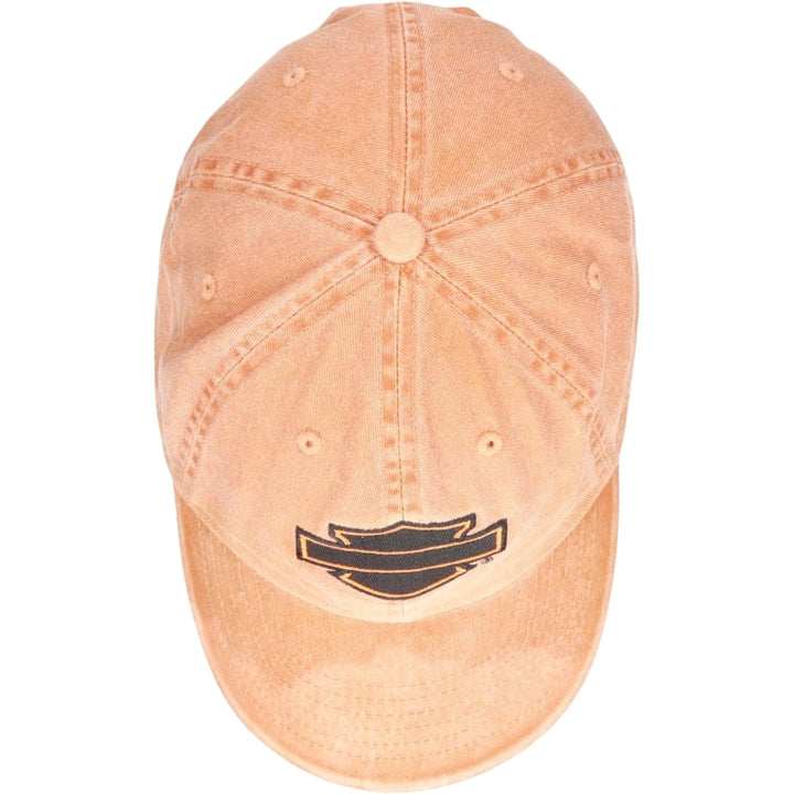 00'S Harley-Davidson Advertising Baseball Cap 6-Panel Cap One Size Fits Most cotton orange type Vintage Second Hand