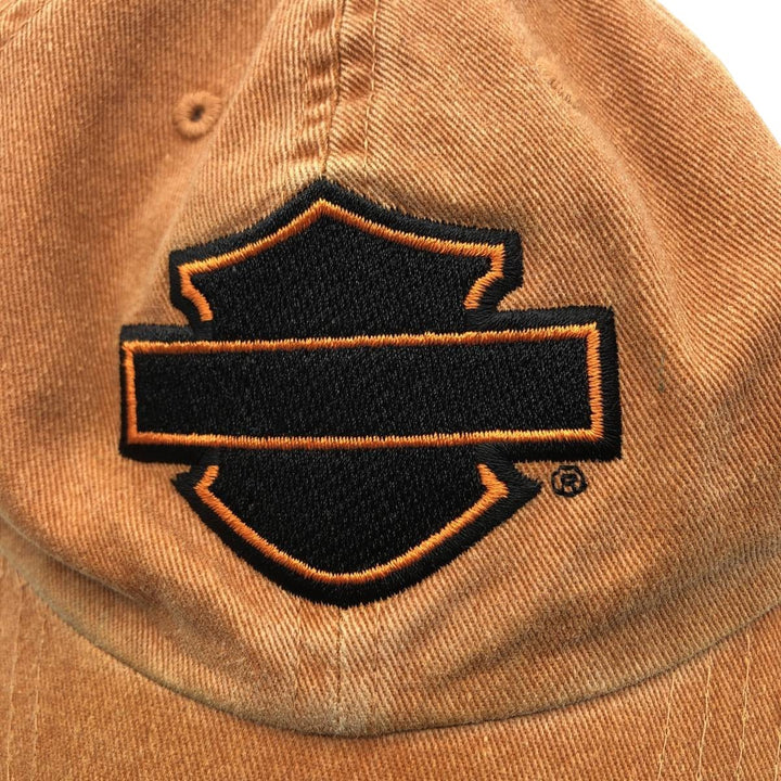 00'S Harley-Davidson Advertising Baseball Cap 6-Panel Cap One Size Fits Most cotton orange type Vintage Second Hand