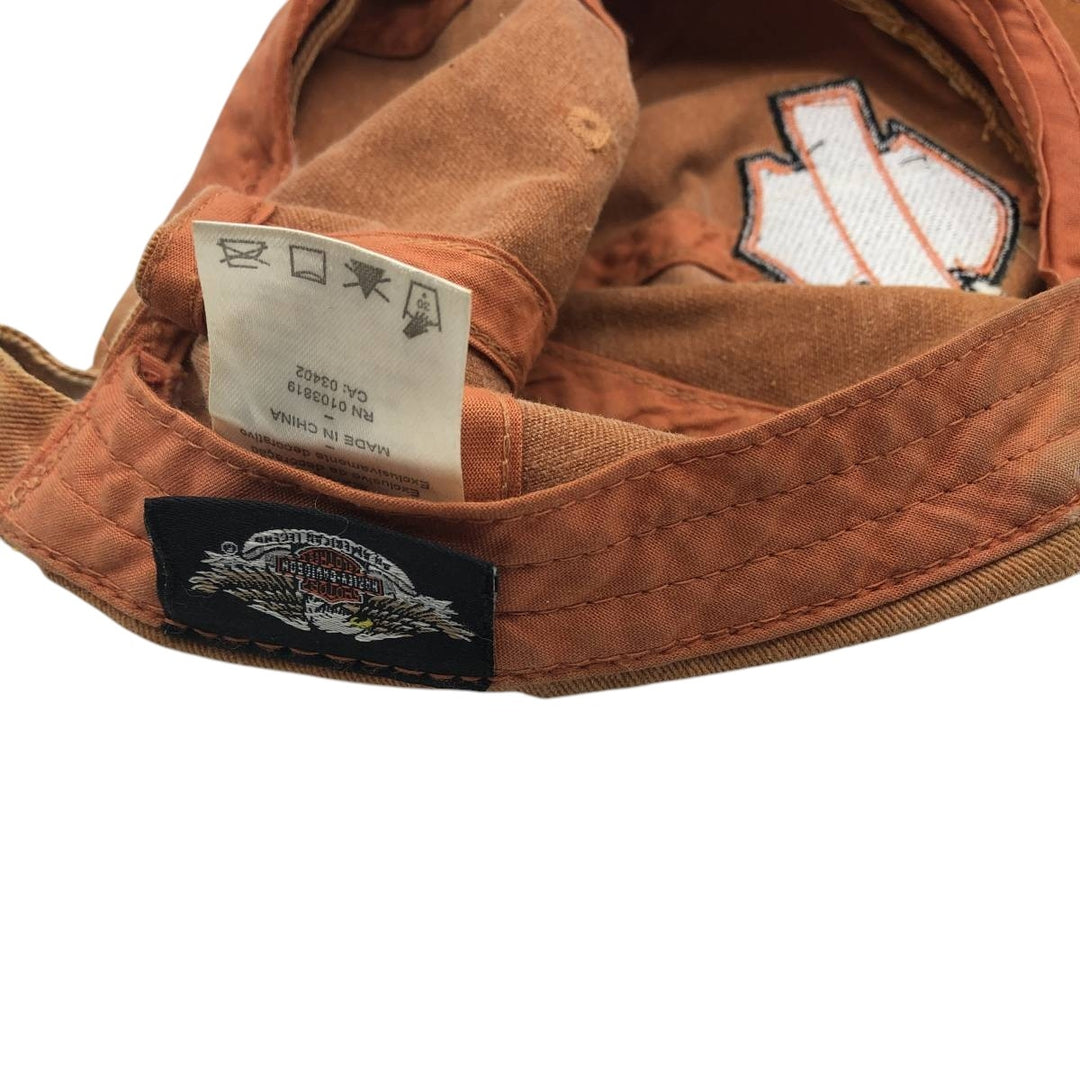 00'S Harley-Davidson Advertising Baseball Cap 6-Panel Cap One Size Fits Most cotton orange type Vintage Second Hand