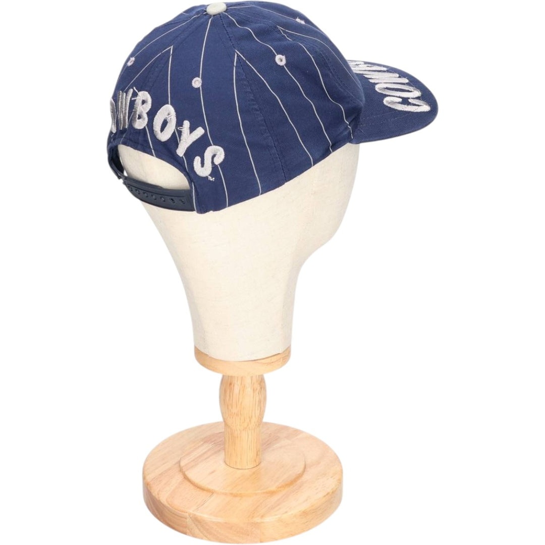 4REAL NFL DALLAS COWBOYS Dallas Cowboys Stripe Pattern Baseball Cap, One Size Fits Most cotton navy blue type Vintage Second Hand