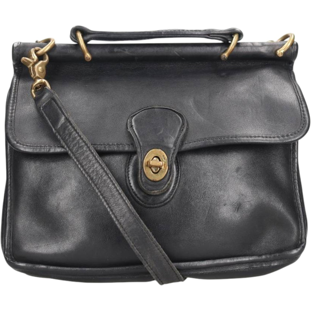 90'S Coach OLD COACH 2-WAY Shoulder Bag, Made in USA, Vintage genuine leather black type Vintage Second Hand