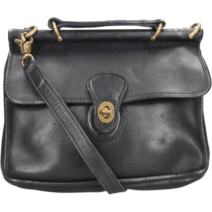 90'S Coach OLD COACH 2-WAY Shoulder Bag, Made in USA, Vintage genuine leather black type Vintage Second Hand