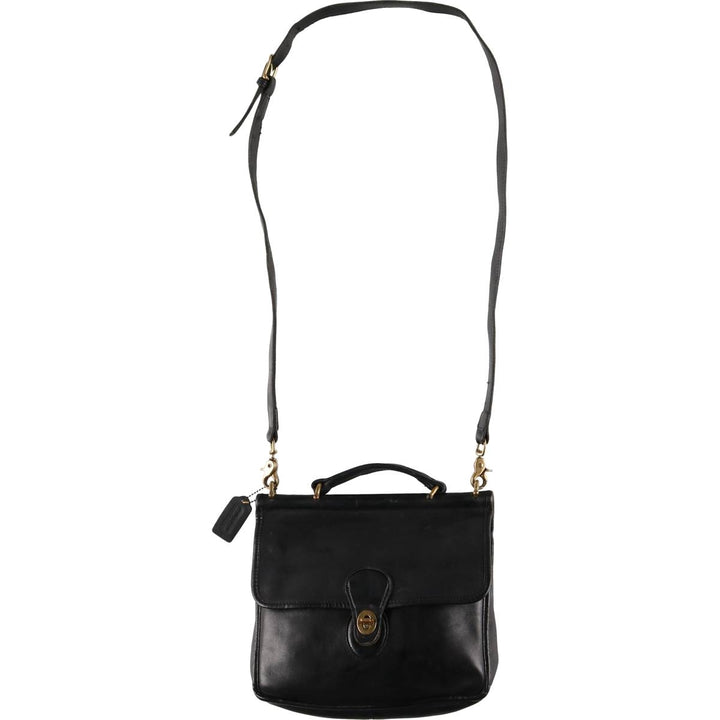 90'S Coach OLD COACH 2-WAY Shoulder Bag, Made in USA, Vintage genuine leather black type Vintage Second Hand