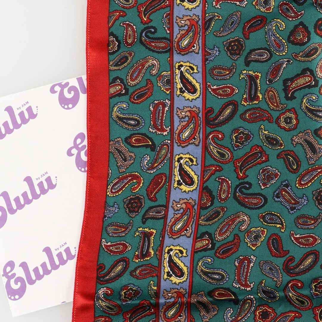 All-over Paisley Pattern Scarf unclear red type Vintage Second Hand