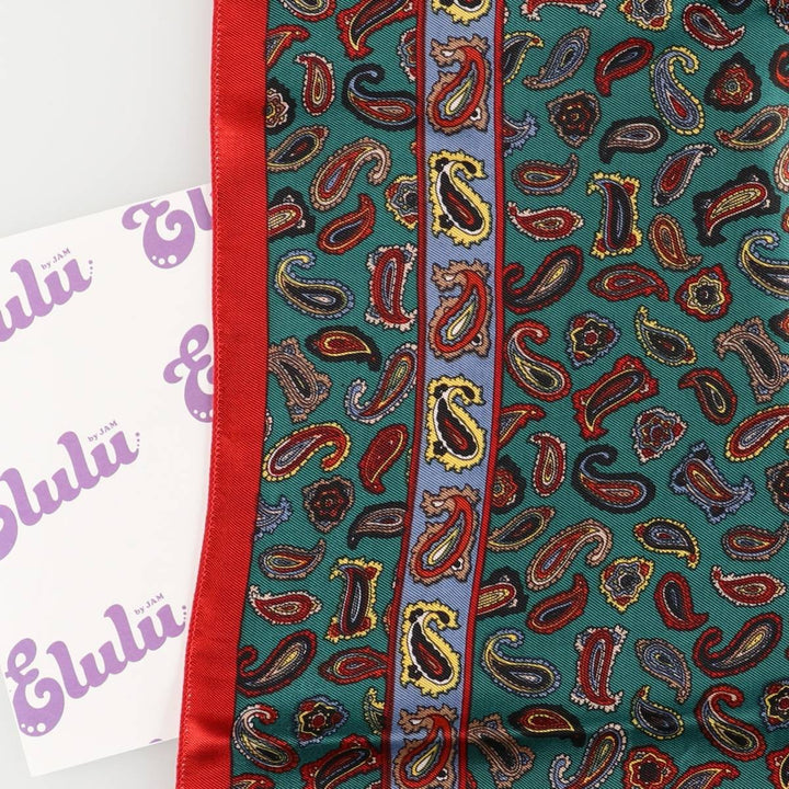 All-over Paisley Pattern Scarf unclear red type Vintage Second Hand