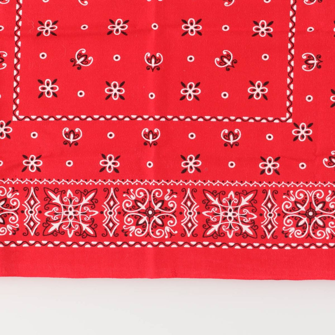 Vintage 1960'S Elephant Brand Paisley Pattern Trunk-Up Bandana (Single Ear) cotton red type Vintage Second Hand