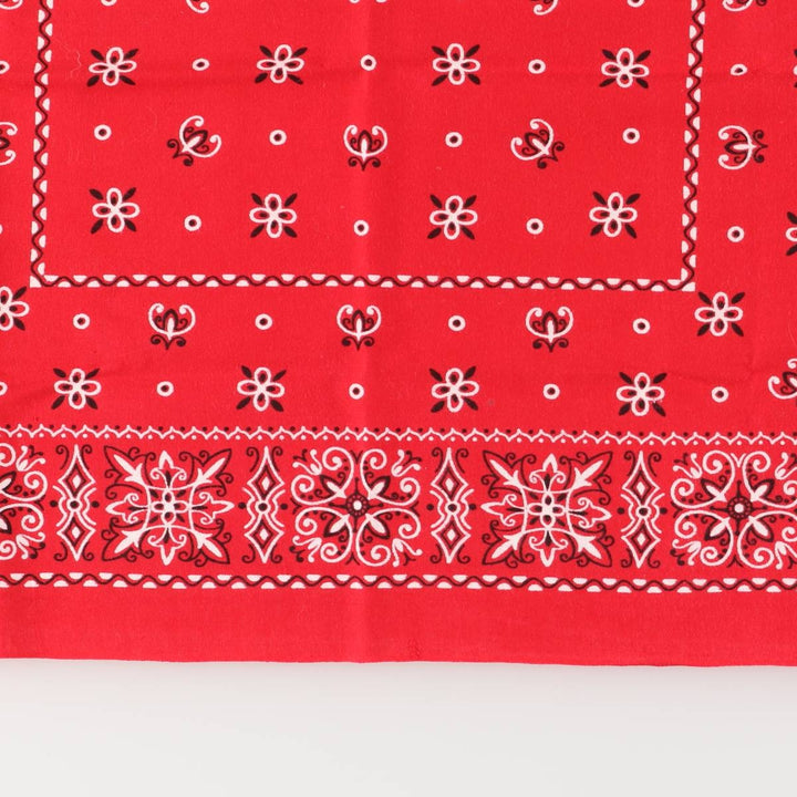 Vintage 1960'S Elephant Brand Paisley Pattern Trunk-Up Bandana (Single Ear) cotton red type Vintage Second Hand