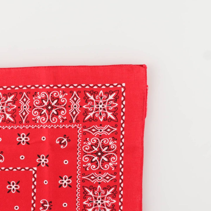 Vintage 1960'S Elephant Brand Paisley Pattern Trunk-Up Bandana (Single Ear) cotton red type Vintage Second Hand