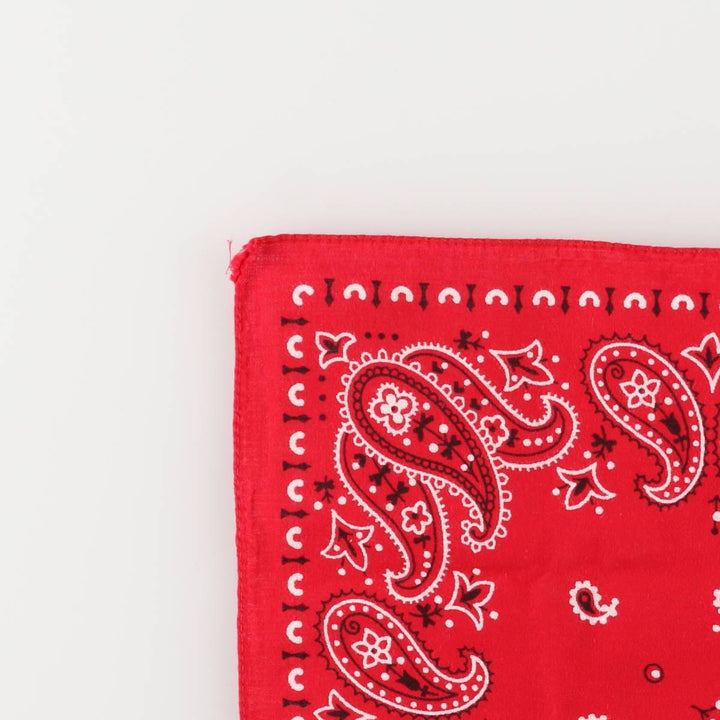Vintage 1960'S Elephant Brand Paisley Pattern Trunk-Up Single Ear Bandana, Made in USA cotton red type Vintage Second Hand