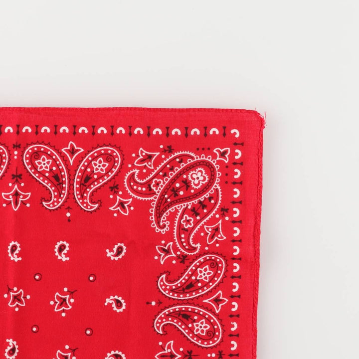 Vintage 1960'S Elephant Brand Paisley Pattern Trunk-Up Single Ear Bandana, Made in USA cotton red type Vintage Second Hand