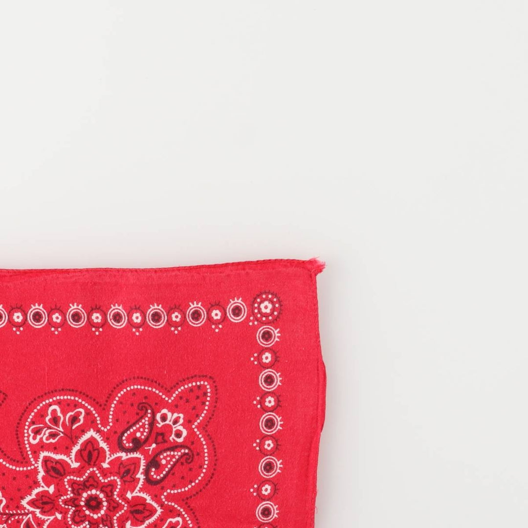 Vintage 1960'S Elephant Brand Paisley Pattern Trunk-Up Single Ear Bandana, Made in USA cotton red type Vintage Second Hand