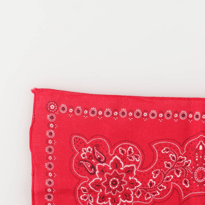 Vintage 1960'S Elephant Brand Paisley Pattern Trunk-Up Single Ear Bandana, Made in USA cotton red type Vintage Second Hand