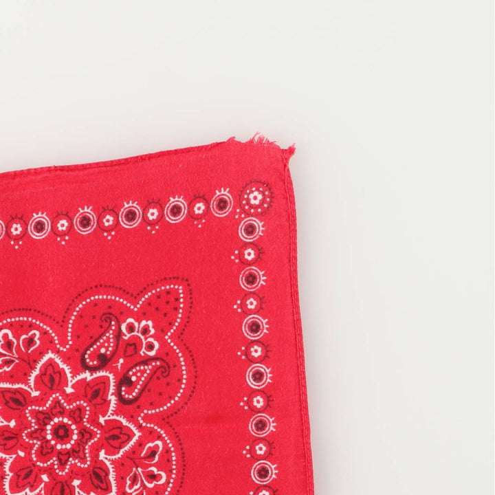 Vintage 1960'S Elephant Brand Paisley Pattern Trunk-Up Single Ear Bandana, Made in USA cotton red type Vintage Second Hand