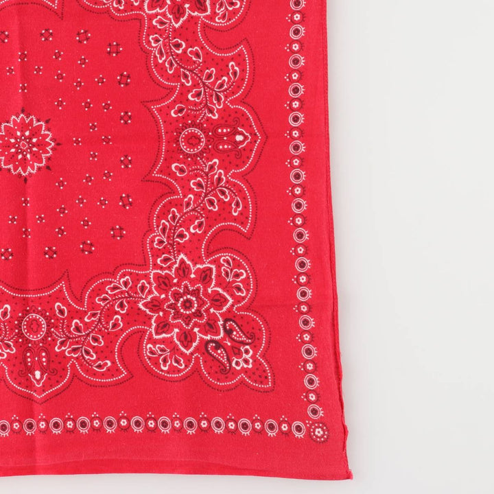 Vintage 1960'S Elephant Brand Paisley Pattern Trunk-Up Single Ear Bandana, Made in USA cotton red type Vintage Second Hand