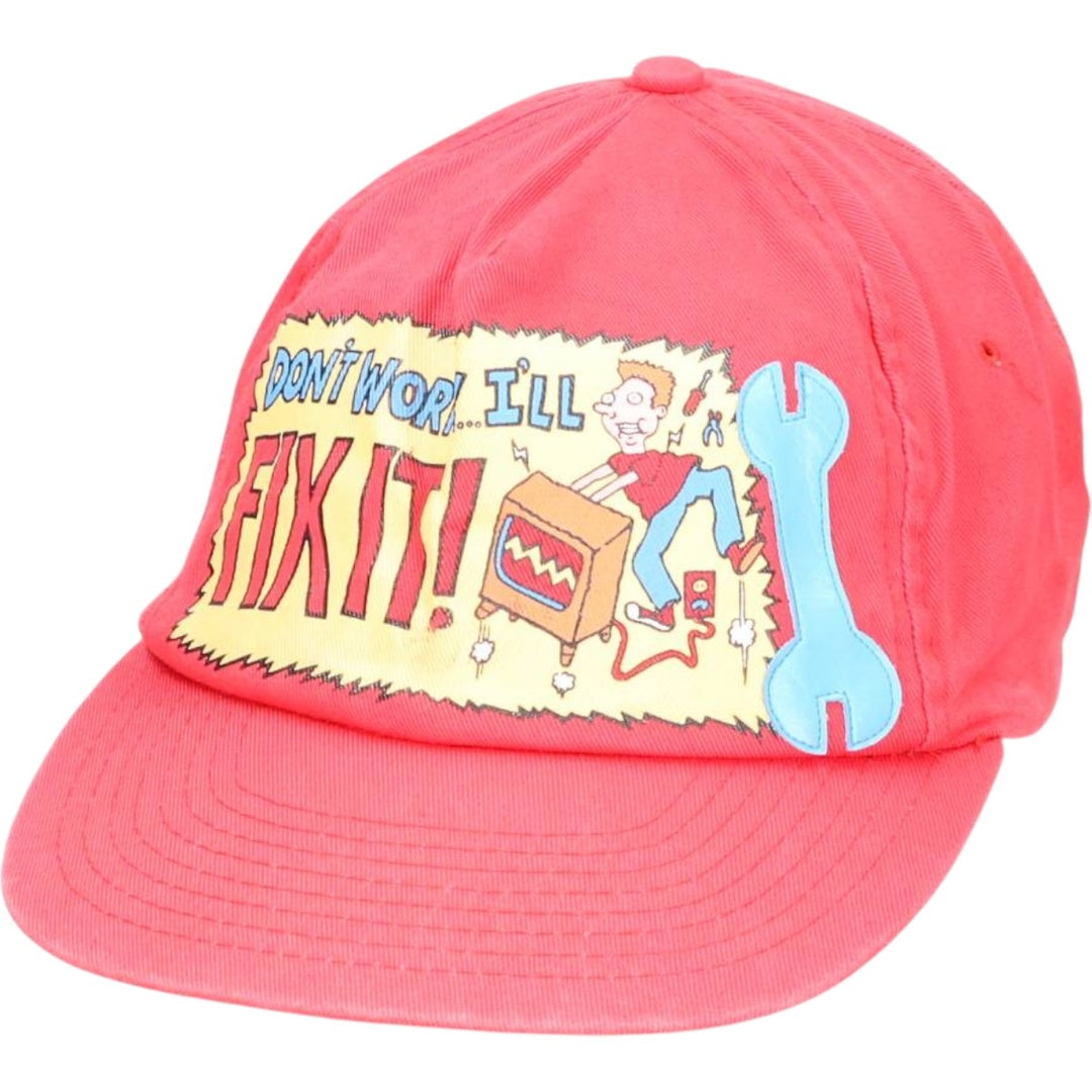 Baseball cap, free size cotton red type Vintage Second Hand