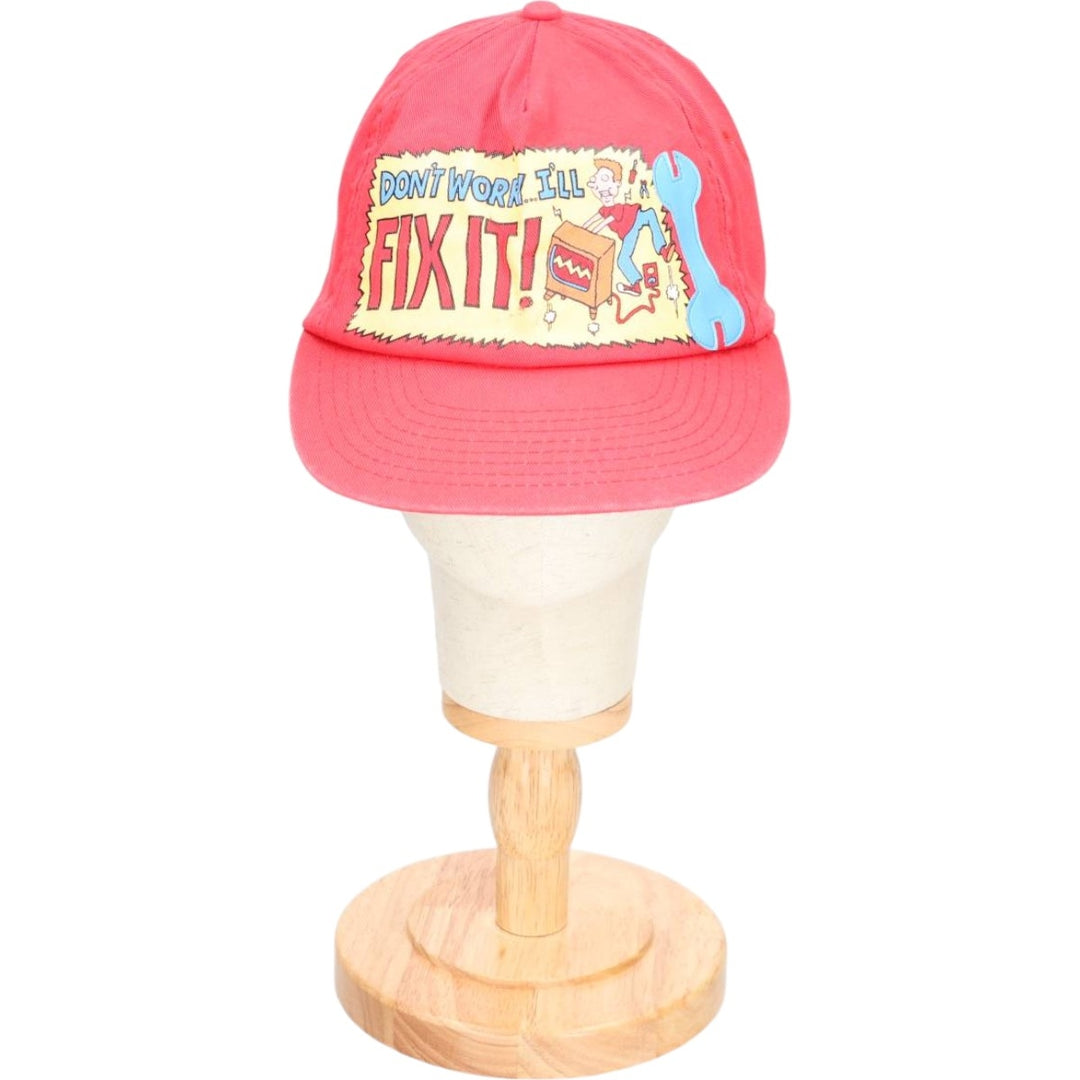 Baseball cap, free size cotton red type Vintage Second Hand