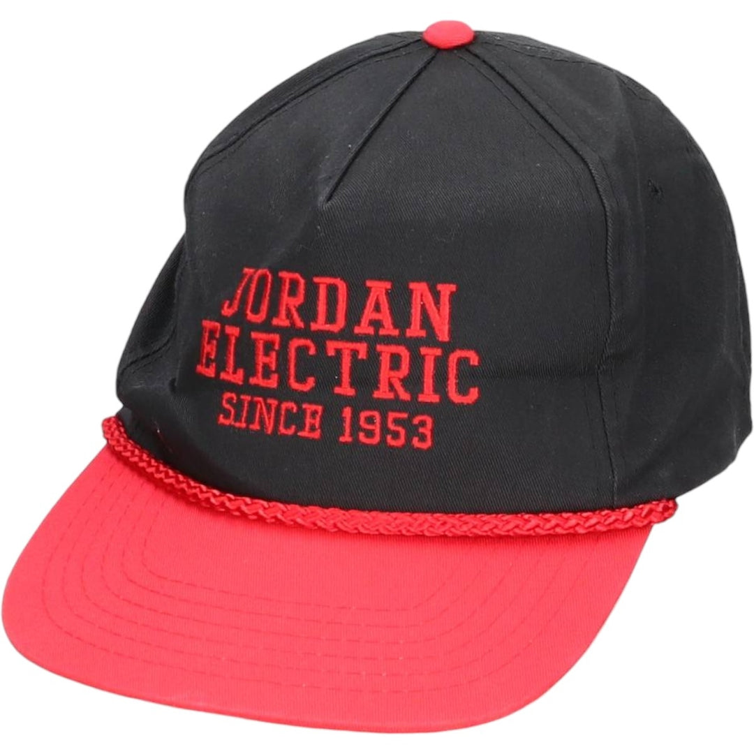Vintage 90'S AJM Jordan Electric Two-Tone Advertising Baseball Cap, One Size Fits Most polyester black type Vintage Second Hand