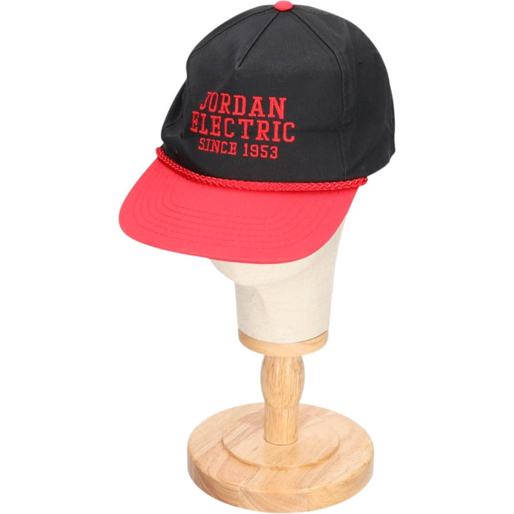 Vintage 90'S AJM Jordan Electric Two-Tone Advertising Baseball Cap, One Size Fits Most polyester black type Vintage Second Hand