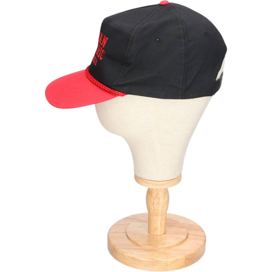 Vintage 90'S AJM Jordan Electric Two-Tone Advertising Baseball Cap, One Size Fits Most polyester black type Vintage Second Hand