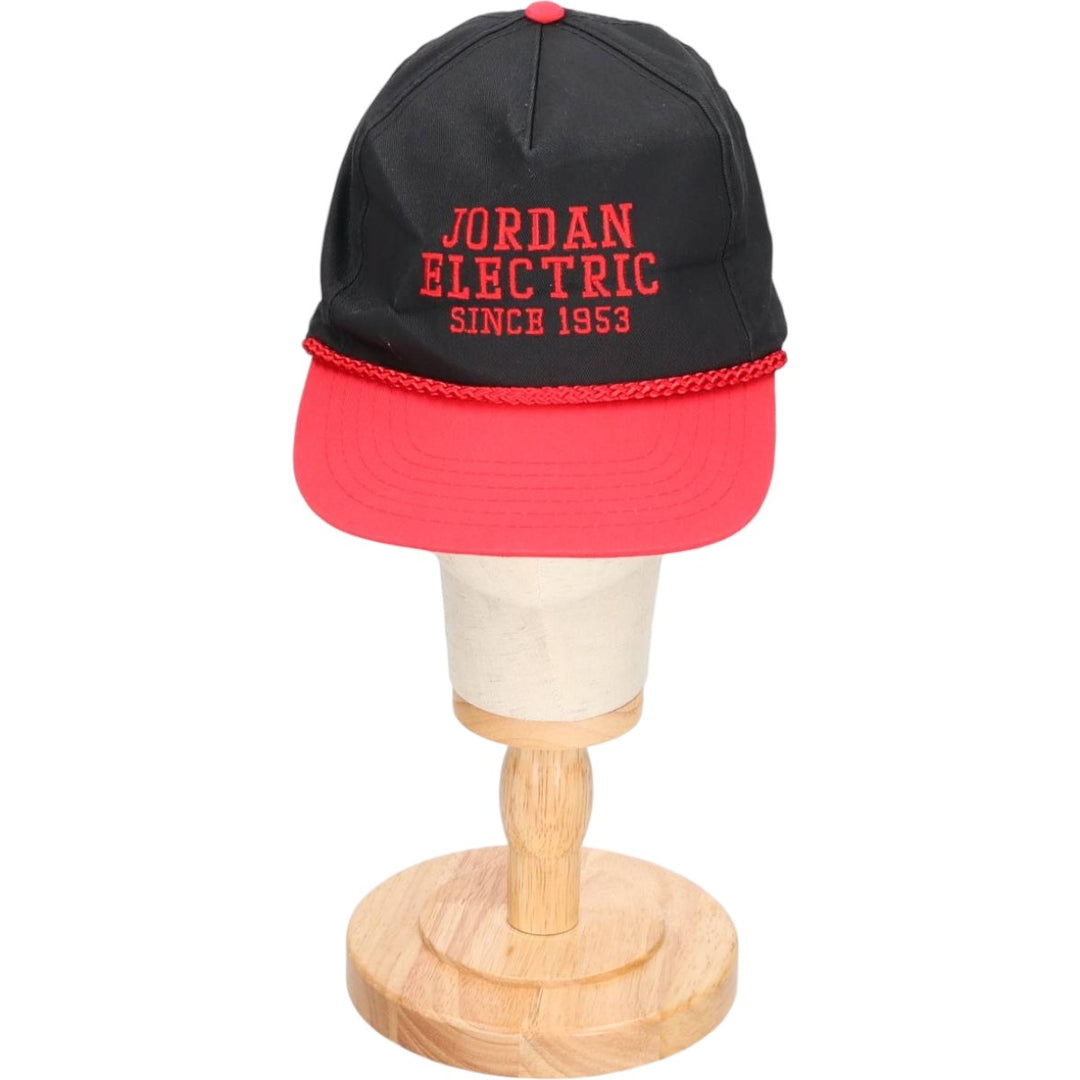 Vintage 90'S AJM Jordan Electric Two-Tone Advertising Baseball Cap, One Size Fits Most polyester black type Vintage Second Hand
