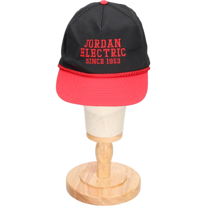 Vintage 90'S AJM Jordan Electric Two-Tone Advertising Baseball Cap, One Size Fits Most polyester black type Vintage Second Hand