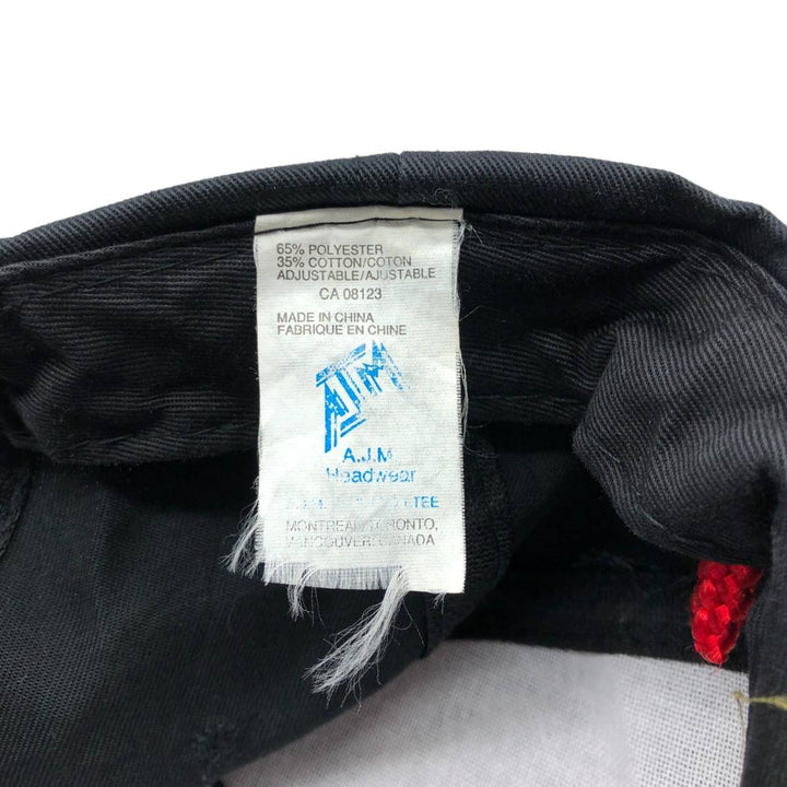 Vintage 90'S AJM Jordan Electric Two-Tone Advertising Baseball Cap, One Size Fits Most polyester black type Vintage Second Hand