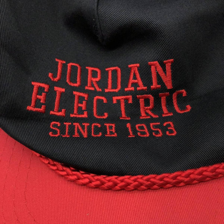 Vintage 90'S AJM Jordan Electric Two-Tone Advertising Baseball Cap, One Size Fits Most polyester black type Vintage Second Hand