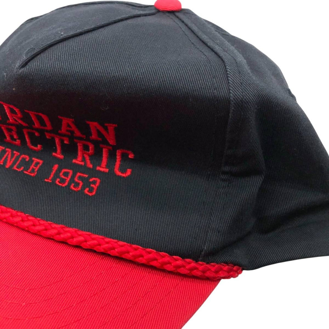 Vintage 90'S AJM Jordan Electric Two-Tone Advertising Baseball Cap, One Size Fits Most polyester black type Vintage Second Hand