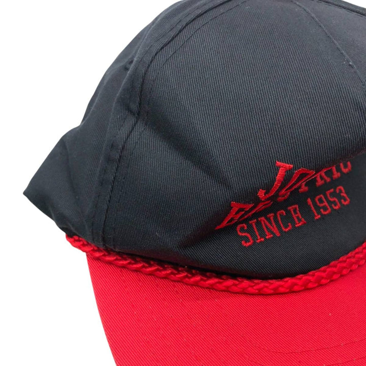 Vintage 90'S AJM Jordan Electric Two-Tone Advertising Baseball Cap, One Size Fits Most polyester black type Vintage Second Hand