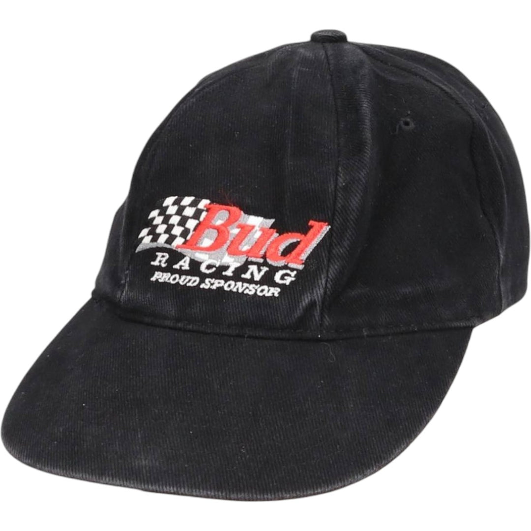 Vintage 90'S Budweiser Advertising Racing Cap, One Size Fits All cotton black type Vintage Second Hand
