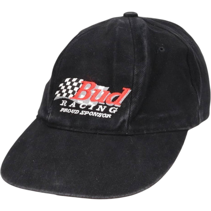 Vintage 90'S Budweiser Advertising Racing Cap, One Size Fits All cotton black type Vintage Second Hand