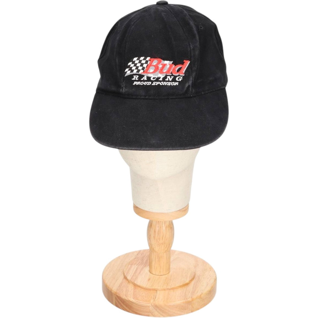 Vintage 90'S Budweiser Advertising Racing Cap, One Size Fits All cotton black type Vintage Second Hand