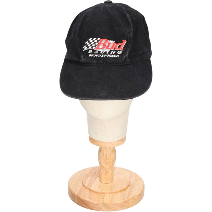 Vintage 90'S Budweiser Advertising Racing Cap, One Size Fits All cotton black type Vintage Second Hand