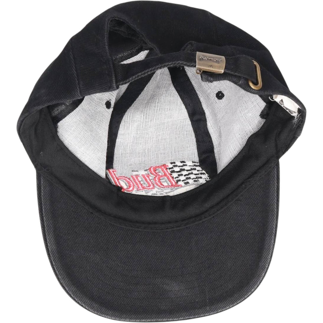 Vintage 90'S Budweiser Advertising Racing Cap, One Size Fits All cotton black type Vintage Second Hand