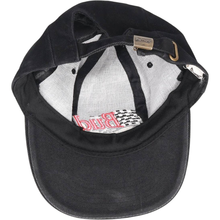 Vintage 90'S Budweiser Advertising Racing Cap, One Size Fits All cotton black type Vintage Second Hand